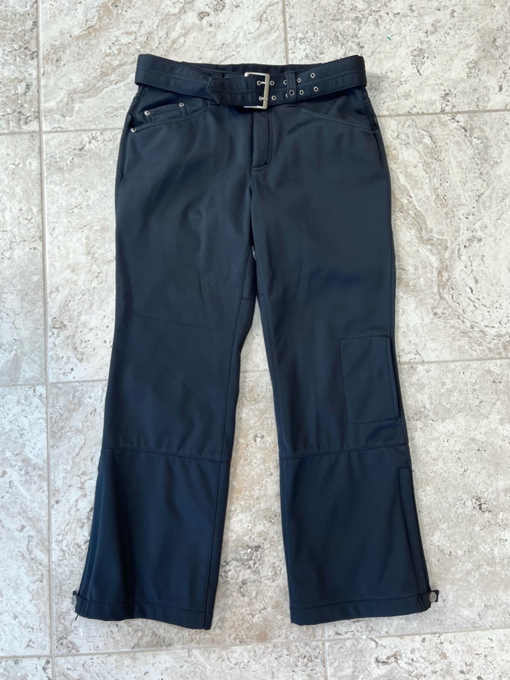 Athleta Ravenswood Fleece Insulated Flared Softshell Ski Snow Pants, Black, 6P